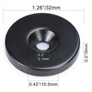 Black Epoxy Coated Neodymium Disc Countersunk Hole Magnets